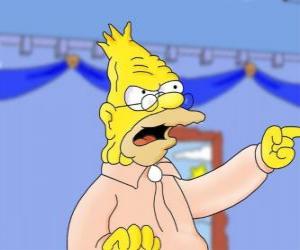Układanka Dziadek Abraham ojciec Simpson Homer Simpson