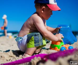 Układanka Dziecko na plaży