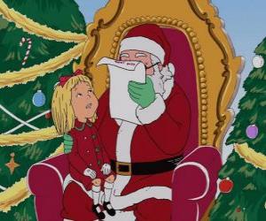 Układanka Dziewczyna rozmawia z Santa Claus