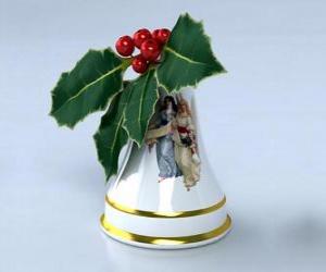 Układanka Dzwonki świąteczne ozdobione holly