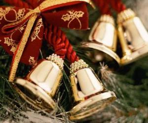 Układanka Dzwonki świąteczne ozdobiony wstążkami