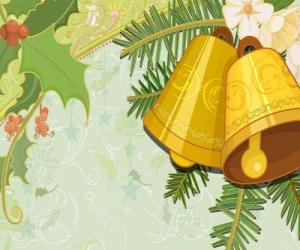 Układanka Dzwonki świąteczne z liśćmi