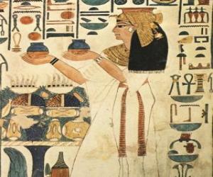 Układanka Egyptian Kamień z wygrawerowanym reprezentacji bogini z napisami lub hieroglificzne