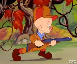 Układanka Elmer Fudd, Hunter, który próbuje Sawyera Królik Bugs