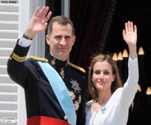 Układanka Felipe i Leticia nowe królów Hiszpanii (2014)
