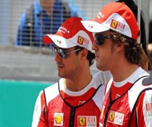 Układanka Felipe Massa, Fernando Alonso - Ferrari - Sepang 2010