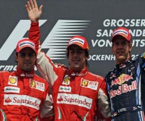 Układanka Fernando Alonso, Felipe Massa, Sebastian Vettel, Hockenheim, Grand Prix Niemiec (2010) (1., 2. i 3. Ogłoszenia)