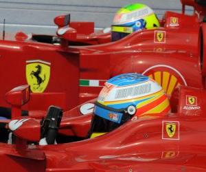 Układanka Fernando Alonso, Felipe Massa - Ferrari - Grand Prix Węgier 2010