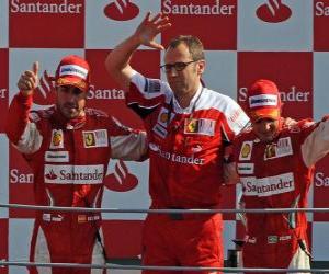 Układanka Fernando Alonso, Stefano Domenicali, Felipe Massa, Monza, 2010