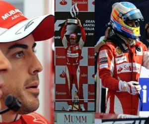 Układanka Fernando Alonso świętuje swoje zwycięstwo na torze Monza, Grand Prix Włoch (2010)