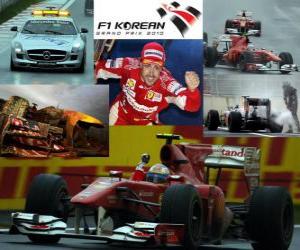 Układanka Fernando Alonso świętuje zwycięstwo w Grand Prix Korei (2010)
