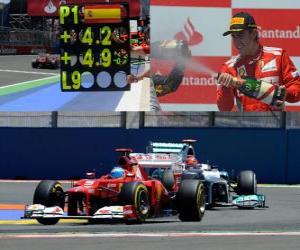 Układanka Fernando Alonso świętuje zwycięstwie w Grand Prix Europy (2012)