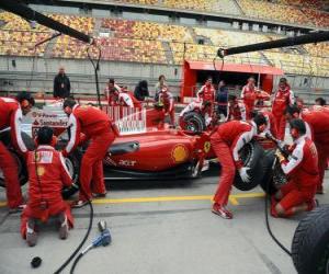 Układanka Ferrari pit stop praktyki, Szanghaj 2010