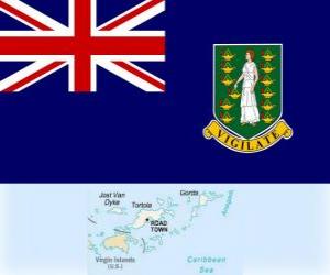 Układanka Flaga Brytyjskie Wyspy Dziewicze, terytorium zamorskie Wielkiej Brytanii na Karaibach