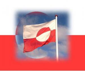 Układanka Flaga Grenlandii, autonomicznej prowincji Królestwa Danii