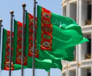 Układanka Flaga Turkmenistanu