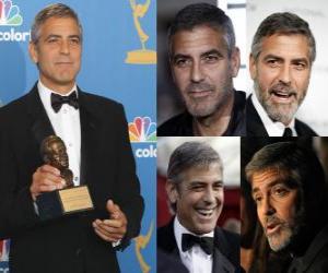 Układanka George Clooney aktor filmowy i telewizyjny, zdobył Oscara i Złotego Globu