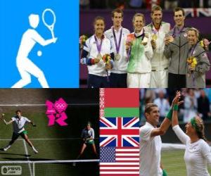 Układanka Gra podwójna tenis mieszane Londyn 2012