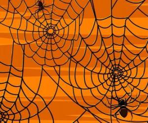 Układanka Halloween pająki