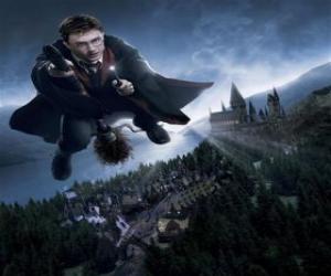 Układanka Harry Potter latające miotły z jego magia