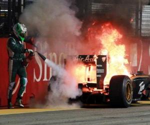 Układanka Heikki Kovalainen - Lotus - Singapore 2010