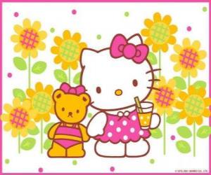 Układanka Hello Kitty z drinkiem na wsi z jej pluszowego misia Tiny Chum