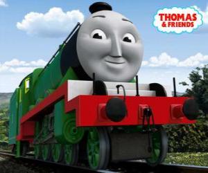 Układanka Henry, długie i szybkie liczba zielona lokomotywa 3