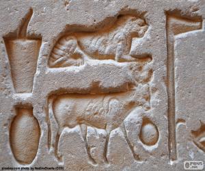 Układanka Hieroglificznego rzeźby