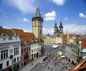 Układanka Historyczne centrum Pragi, Czechy.