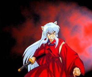 Układanka Inuyasha, pół-demona z feudalnej Japonii, gdzie mieszka ekscytujące przygody