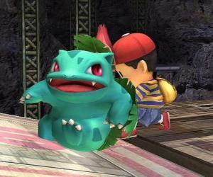 Układanka Ivysaur - typ Pokémonów trawa trucizna