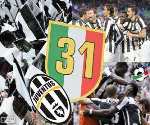 Układanka Juventus Turyn, mistrz Lega Calcio Serie A 2012-2013, piłka nożna liga włoska