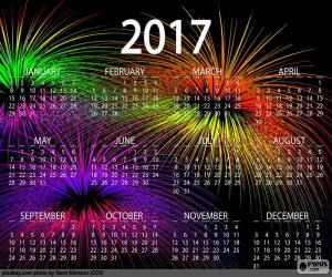 Układanka Kalendarz 2017, szczęśliwego nowego roku