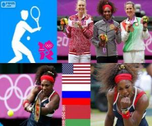 Układanka Kobiety Single tenis dekoracji, Serena Williams (USA), Maria Sharapova (Rosja) i Victoria Azarenka (Białoruś) - London 2012-
