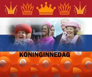 Układanka Koninginnedag lub Dzień Królowej, święto narodowe w Holandii 30 kwietnia z okazji urodzin królowej