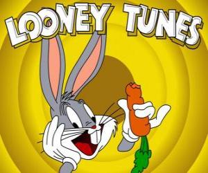 Układanka Królik Bugs, bohater królik o przygodach Looney Tunes