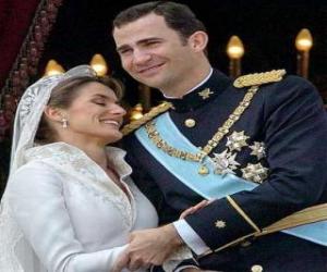 Układanka Książę Felipe i Letizia księżniczka na gali w taniec stosunek miłosny