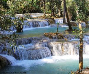Układanka Kuang Si Falls, Laos
