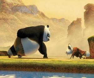 Układanka Kung Fu Panda na jednym z trenerów i kapitana Fu Shifu