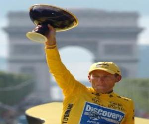 Układanka Lance Armstrong z trofeum