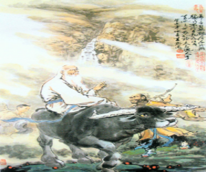 Układanka Laozi, philosofer starożytnych Chin, centralną postacią taoizmu, jazda Buffalo