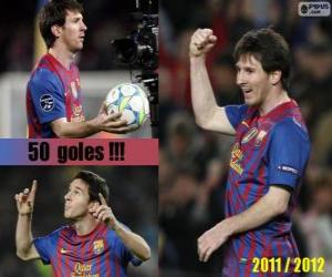 Układanka Leo Messi, król strzelców w historii ligi hiszpańskiej, 2011-2012