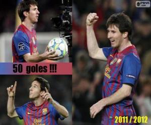 Układanka Leo Messi, król strzelców w historii ligi hiszpańskiej, 2011-2012