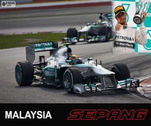 Układanka Lewis Hamilton - Mercedes - Grand Prix Malezji 2013, 3 klasyfikowane