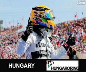 Układanka Lewis Hamilton świętuje swoje zwycięstwo w Grand Prix Węgier 2013