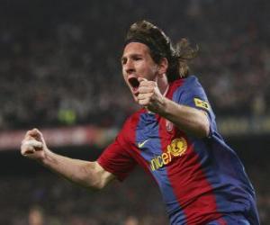 Układanka Lionel Messi obchodzi cel