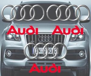 Układanka logo Audi, niemiecka marka samochodu