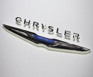 Układanka logo Chrysler. Marki samochodów z Stany Zjednoczone Ameryki