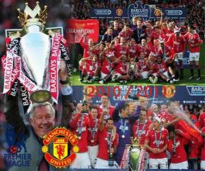 Układanka Manchester United, mistrz ligi angielskiej piłki nożnej. Premier League 2010-2011