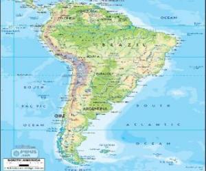 Układanka Mapa Ameryki Południowej jest również za subkontynent Ameryki